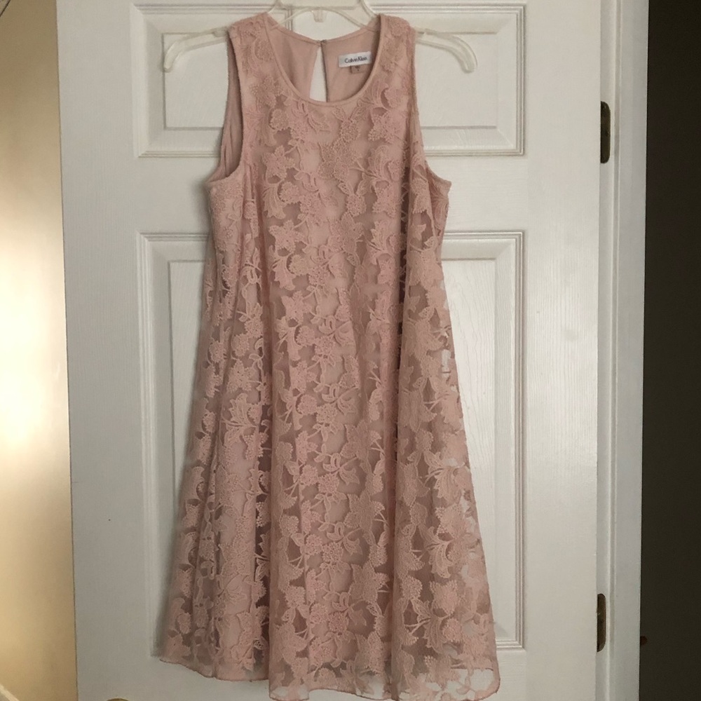 Lace blush Calvin Klein dress (knee length)